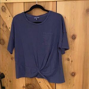 Lucky Brand tie front crop tee sz l